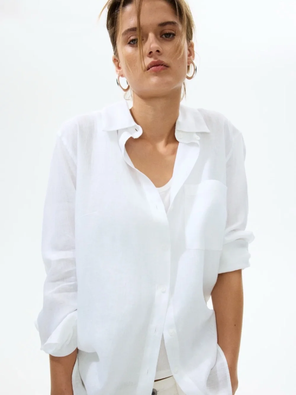 NWOT H&M 100% linen oversized shirt